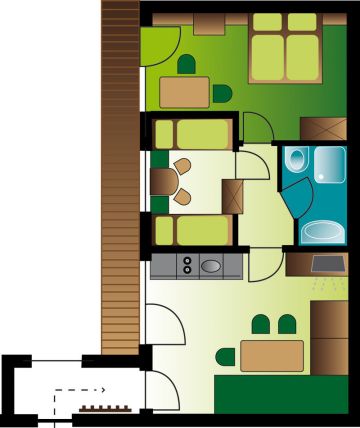 Zimmerplan Appartement Silberdistel