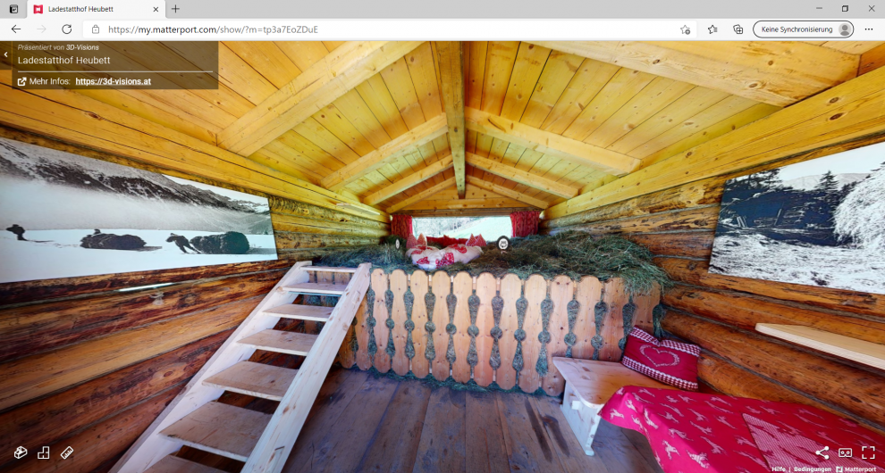 360° virtual tour of Ladestatthof hay bed